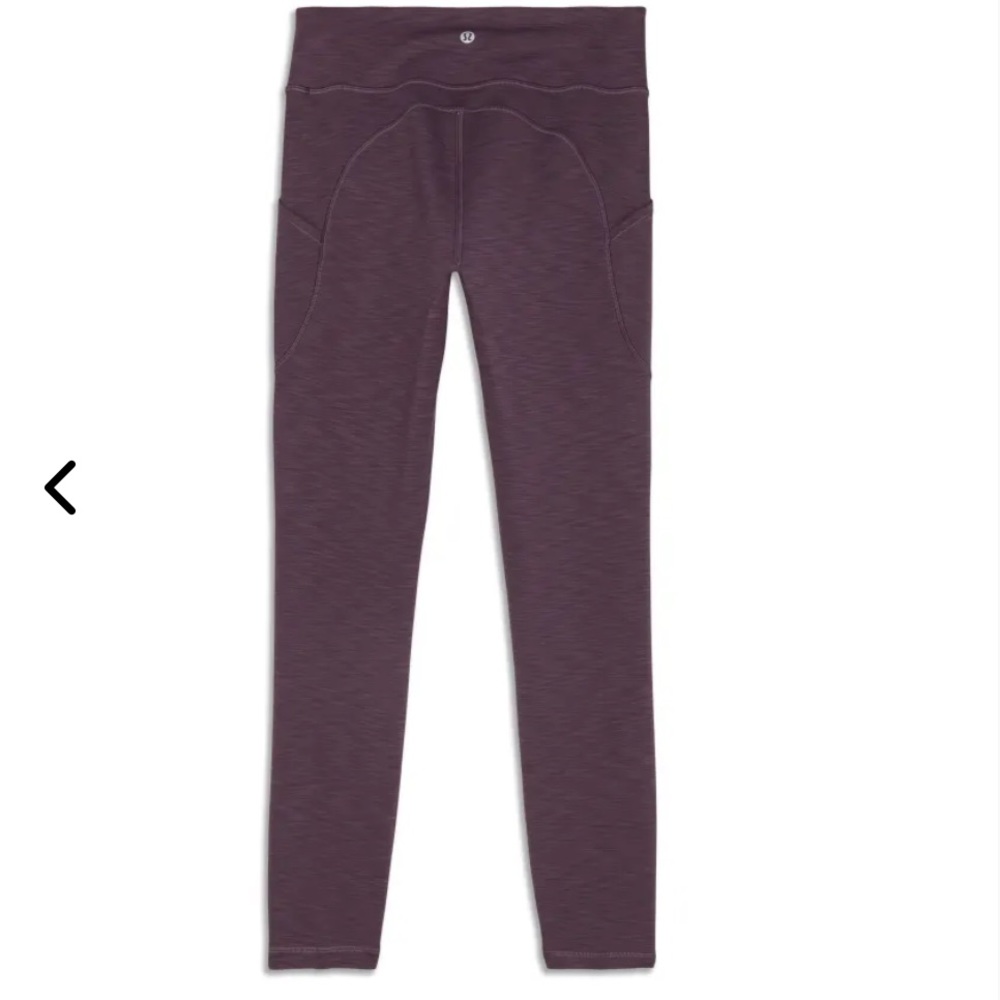 Lululemon High Rise with Pockets Heathered Purple Leggings. Size 4